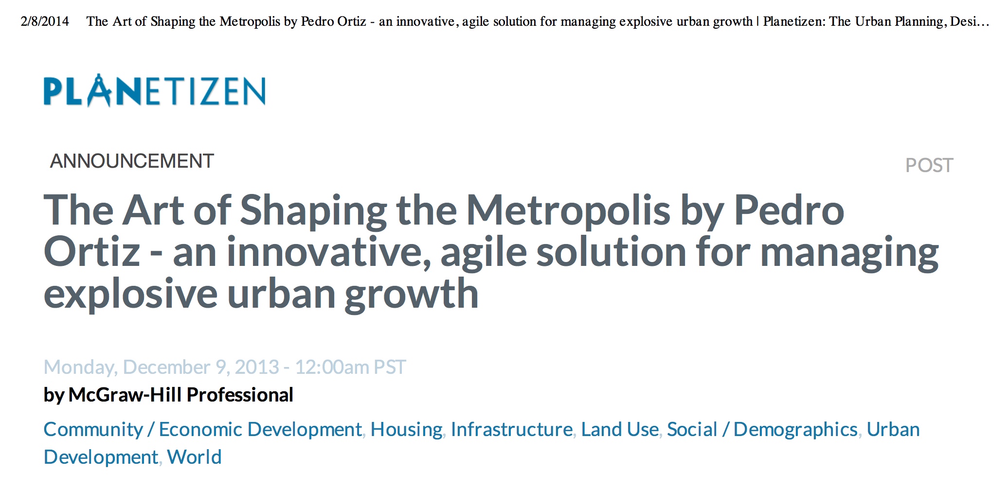Pedro B. Ortiz Metro-Matrix Metropolitan Interview Article Magazine India
